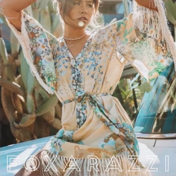 Willow Tassel Mini Dress Meadow Yellow Floral Boho - Picture 4 of 8